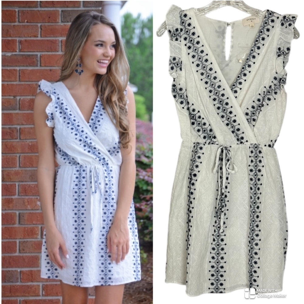 NWOT Everly cotton embroidered dress
